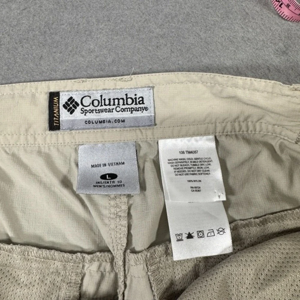 Vtg Columbia Shorts Mens Size L‎ Khaki Tan Ripstop Cargo Hiking Gorpcore Nylon